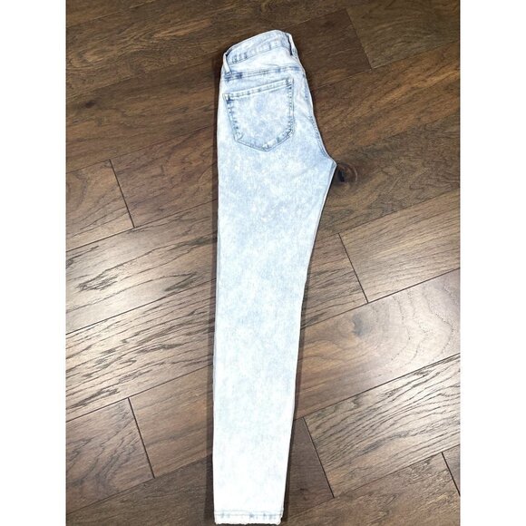 DEX Bleach Splatter & Distressed Skinny Jeans Light Wash Sz 27 NWOT - Picture 2 of 6
